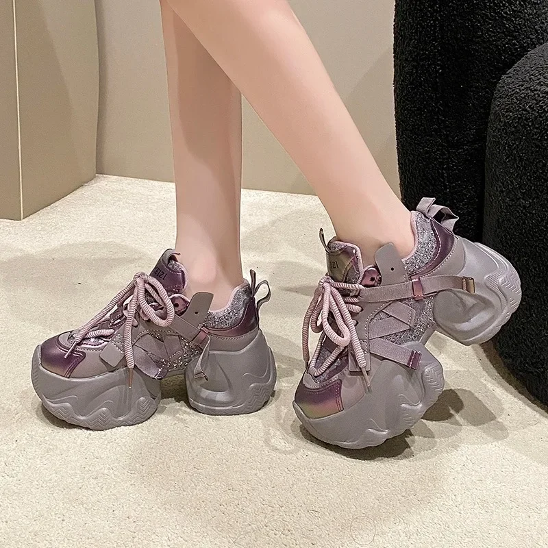 Кроссовки женские на толстой подошве Вулканизированная подошва повседневная