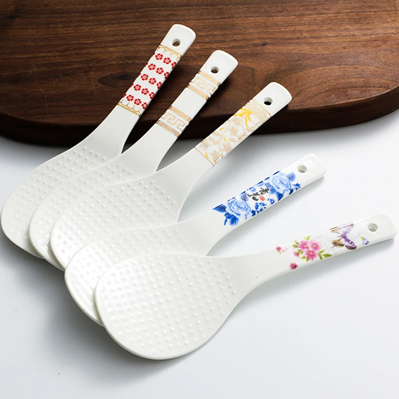 

Китайская керамическая большая рисовая ложка, домашняя посуда для здоровья, лопатка для риса, кухонная посуда для бара, столовые принадлежн...