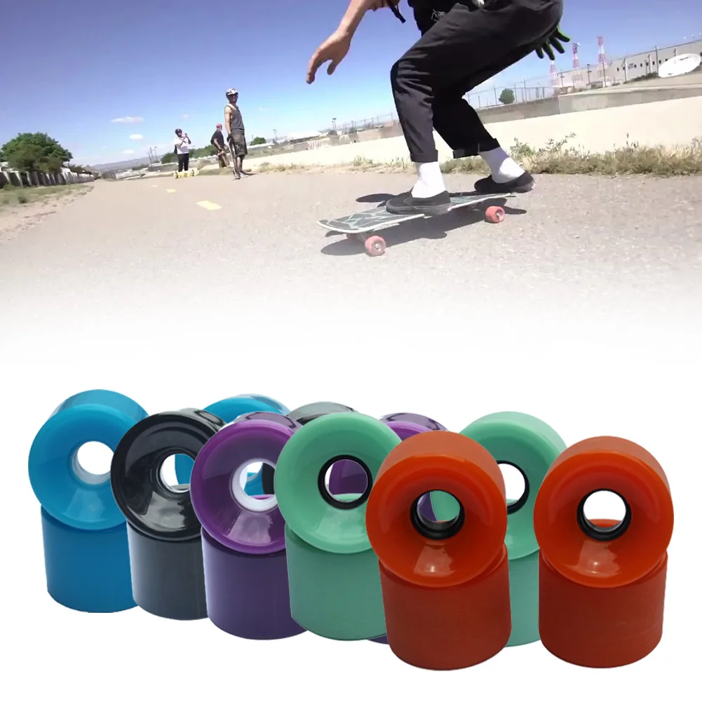 

4pcs Skateboard Wheels 65x51mm Skating Wheel PU Roller Wheel Repair Accessories Shockproof Noise-proof Bushings Component