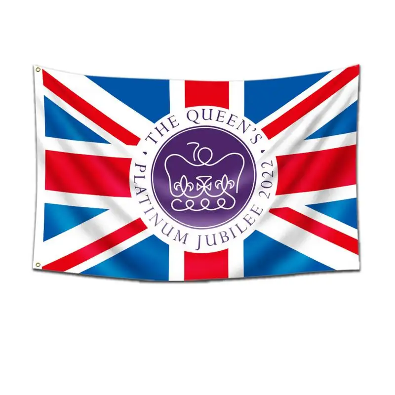 

Флаг королевы abeths Plati-Um юбилейный флаг 3x5 футов Флаг Союза Джека для Ее Величества Королевы 70-й годовщины улица вечерние Giant