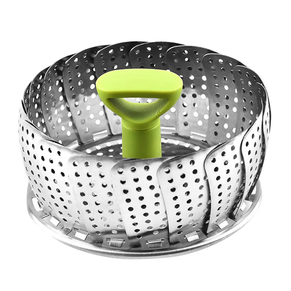 

9 inch Stainless Steel Collapsible Steamer Multifunction Vegetable Fruit Basket Cooking Metal Rack Food Steamer