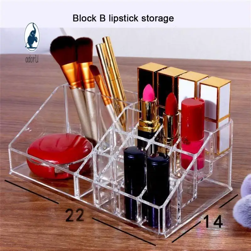 

Plastic Space Saving Storage Box Creative Household Makeup Organizer Home Accessories Tools Lipstick Containers 16 Lattices 2023