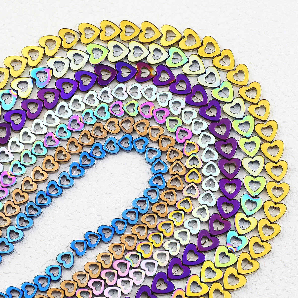 Бусины из гематита с натуральным покрытием полые персиковые сердца бусины