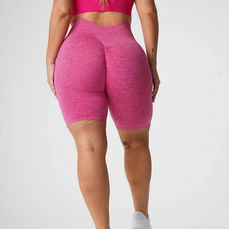 Бесшовные спортивные женские шорты с эффектом пуш-ап эластичные леггинсы из