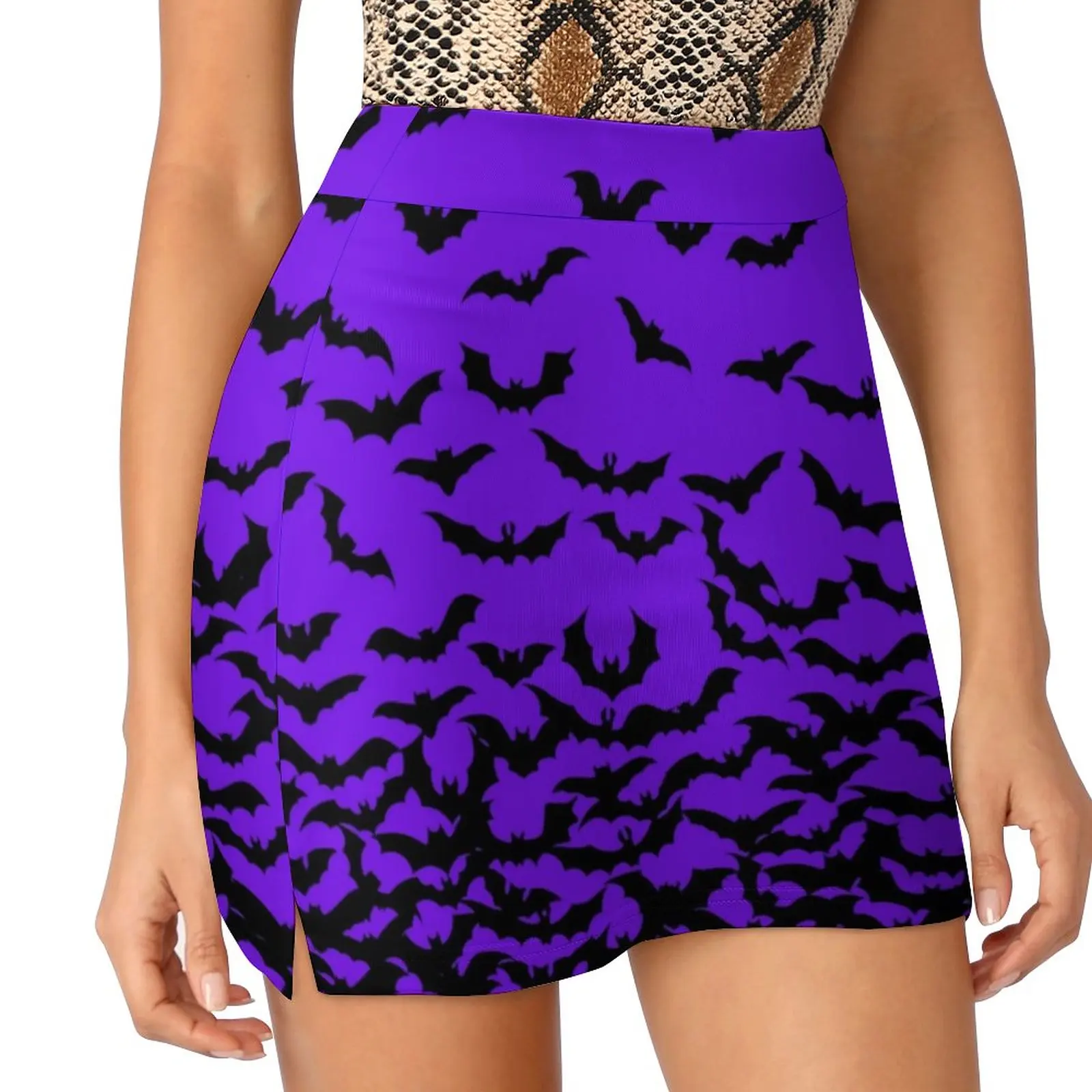 

Just Bats Purple Skirt Cute Animal Vintage Mini Skirts Summer High-waisted Custom Y2K Casual Skirt Big Size