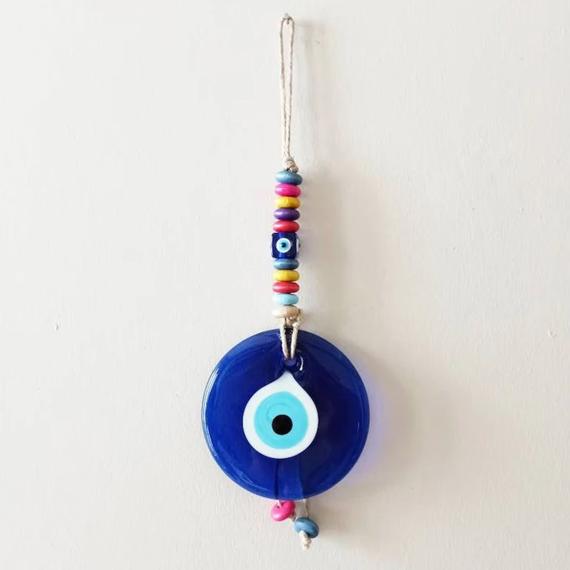 

Evil Eye Wall Hanging Lucky Eye Glass Evil Eye Gifts Turkish Eye Nazar House Protection Macrame Decor Rearview Mirror Pendant