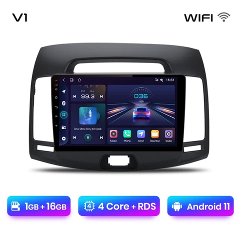 Junsun V1pro Беспроводной CarPlay автомагнитола Android Auto Аудио для авто мультимедиа автомобиля для хендай элантра 4 hd For Hyundai Elantra 4 HD 2006-2012 4G 2дин магнитола андройд GPS магнитола для авто