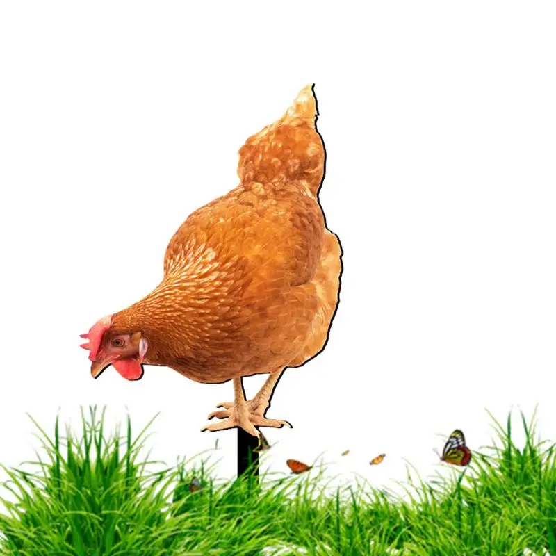 

Chicken Yard Decor Garden Hen Stakes Ground Plug Realistic Acrylic Rooster Sculpture Ornament For Lawn Garden Backyard Yard
