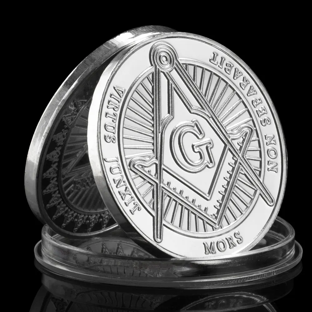 

United States Freemason Souvenir Coin All Seeing Eye Pattern Commemorative Coin Challenge Coin Silver Plated Collectible Coin