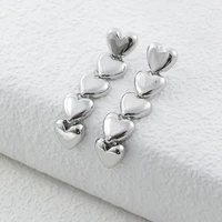 vg 6 ym retro style long heart earrings fashion jewelry silver color multilayer heart drop earrings for women statement earrings