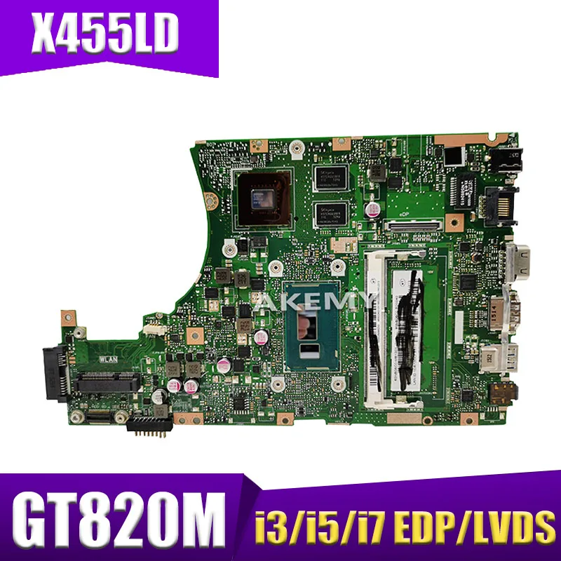 

Материнская плата X455LD для ноутбука ASUS X455L X455LJ X455LN X455LD A455L F455L K455L, материнская плата 4G RAm Gt820M i3/i5/i7 EDP/LVDS