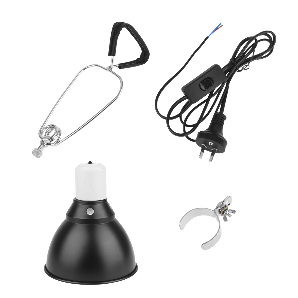 

1 Set of Creative Reptile Sun Back Light Heating Lamp Holder Lampshade for Chicken Brooder Reptile Basking with AU Plug