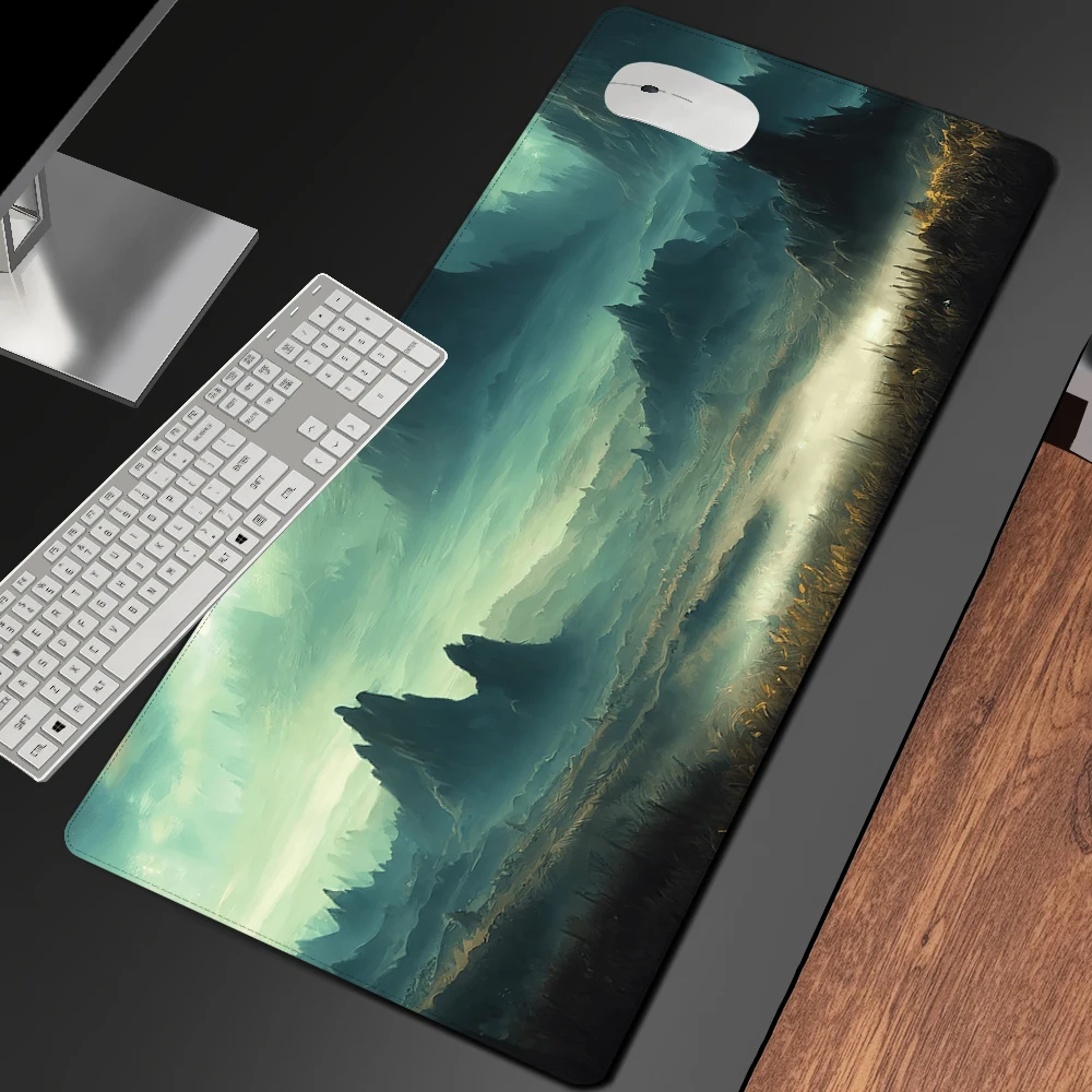 

Mouse Pad Mountain Range Landscape Anime Mouse Mats Rug Desk Accessory Esports Game Desk Mat Keyboard Pad Lock Edge Gamer Carpet