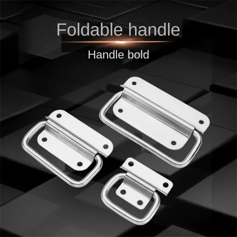 

New 201/304 Stainless Steel Folding Handle Industrial Equipment Box Aviation Box Handle Tool Box Movable Wooden Box Handle