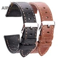 genuine leather watch band belt black brown 22mm 24mm strap women men soft thin cowhide watchband bracelet with pin buckle