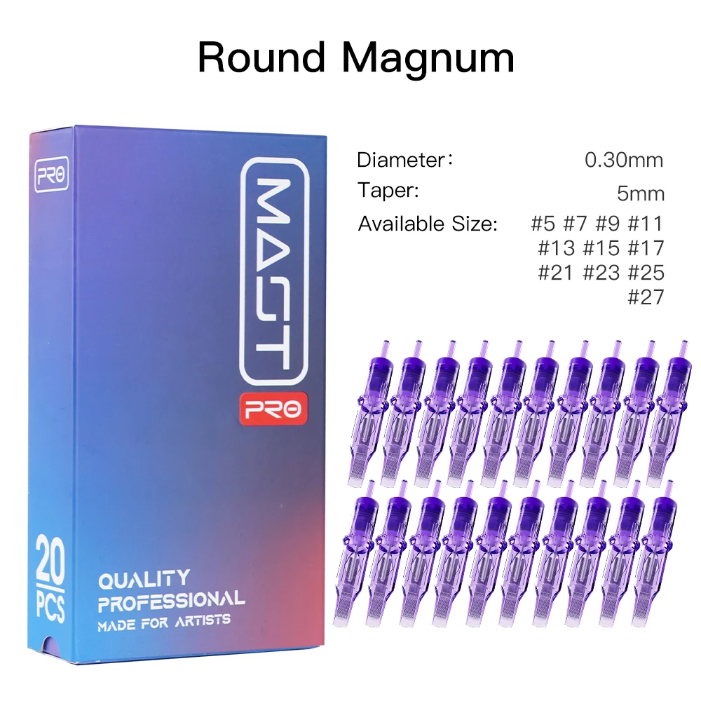 Иглы для татуировки PRO Round Magnum RM 100% оригинальные стерилизованные аксессуары для перманентного макияжа картриджи 20шт/коробка.