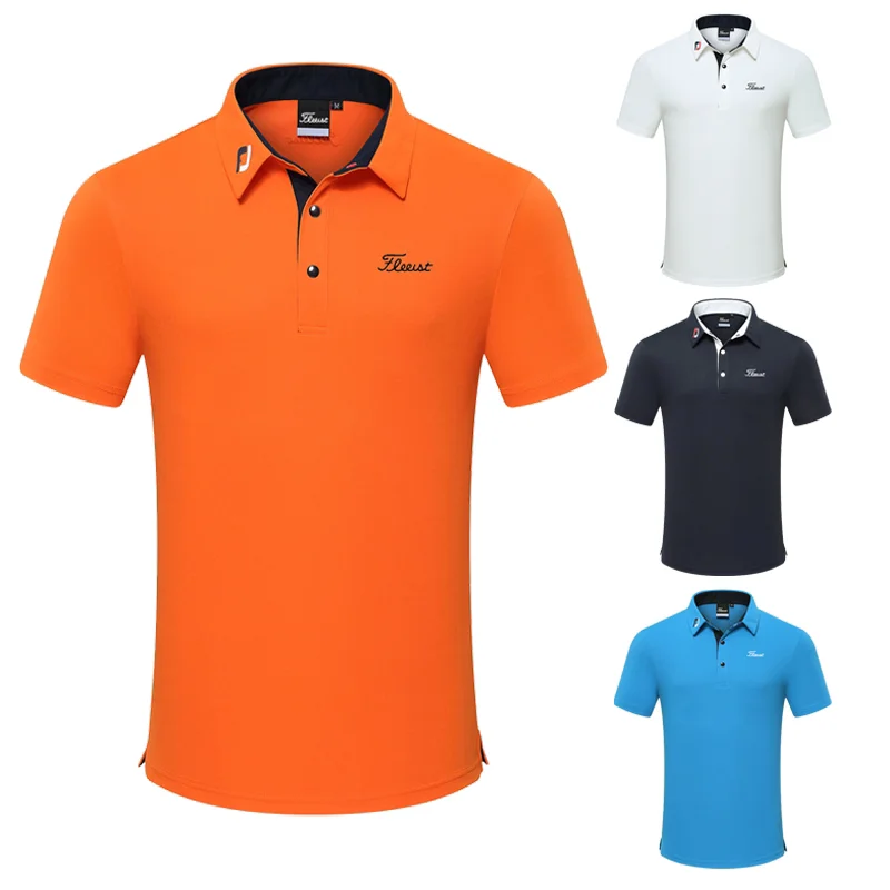 

2021 new golf apparel men's short-sleeved T-shirt breathable and quick-drying pique fabric Polo shirt