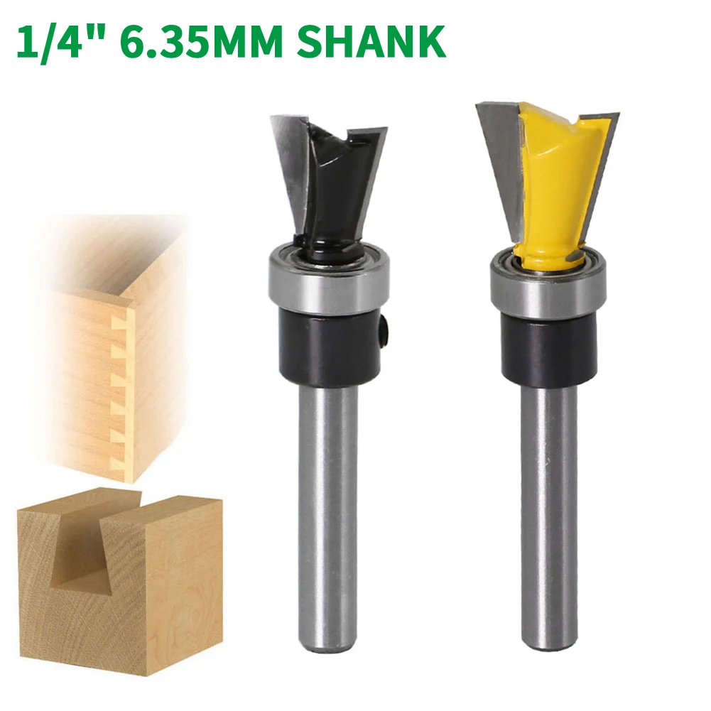 

1PC 1/4" 6.35MM Shank Milling Cutter Wood Carving 14 Degree 1/2" Dovetail Router Bit Woodwork Tenon Cutter for Woodworking Tools