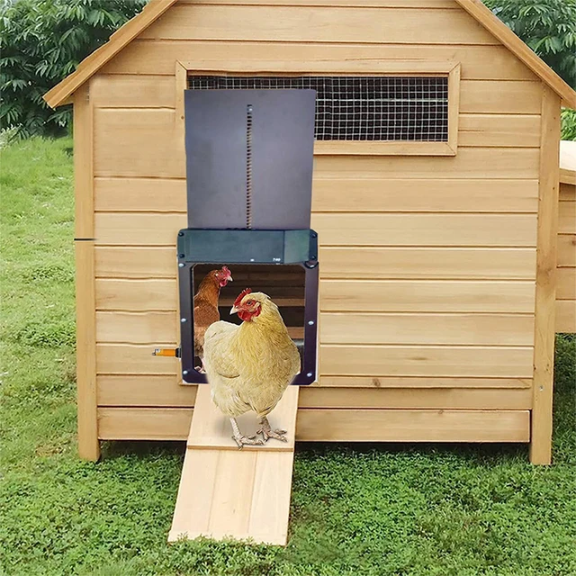 New Automatic Chicken Coop Door Light Sense Door Opener Poultry Garden Chicken Duck Door Opener Chicken House Pet Door 4