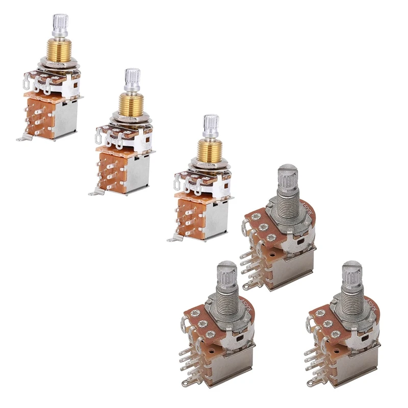 

3Pcs A500K Potentiometer Push Pull Switch Guitar Control Pot Electric Guitar Tone Volume Parts