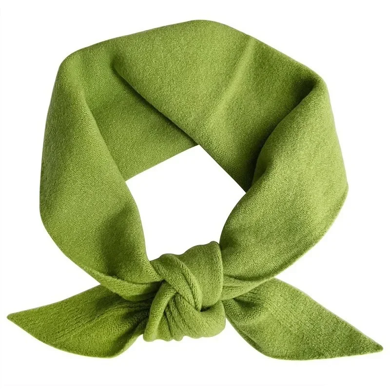 Шерстяной кашемировый шарф для защиты шеи вязаный треугольный женский платок