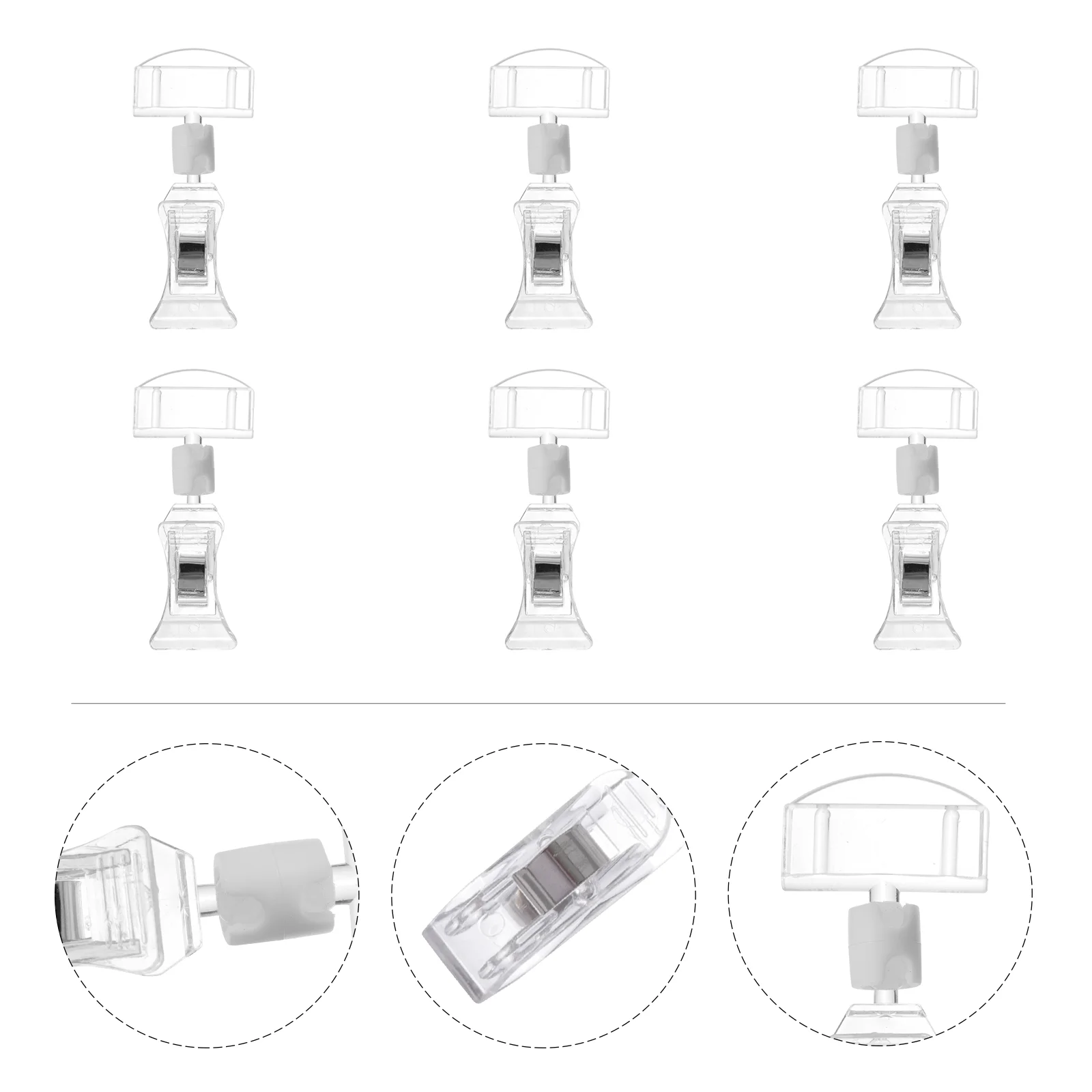 

Sign Holder Clips Clip Display Stand Label Tag Rack Advertising Holders Acrylic Merchandise Clear Retail Signs Shelf Tags Double