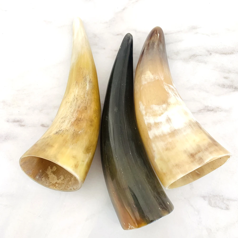 Natural Tibetan Slim Yak Horns Ornaments Collection Crafts Cupping Scrapping Tube Tool Supply Photo Props DIY Modern Home Decor