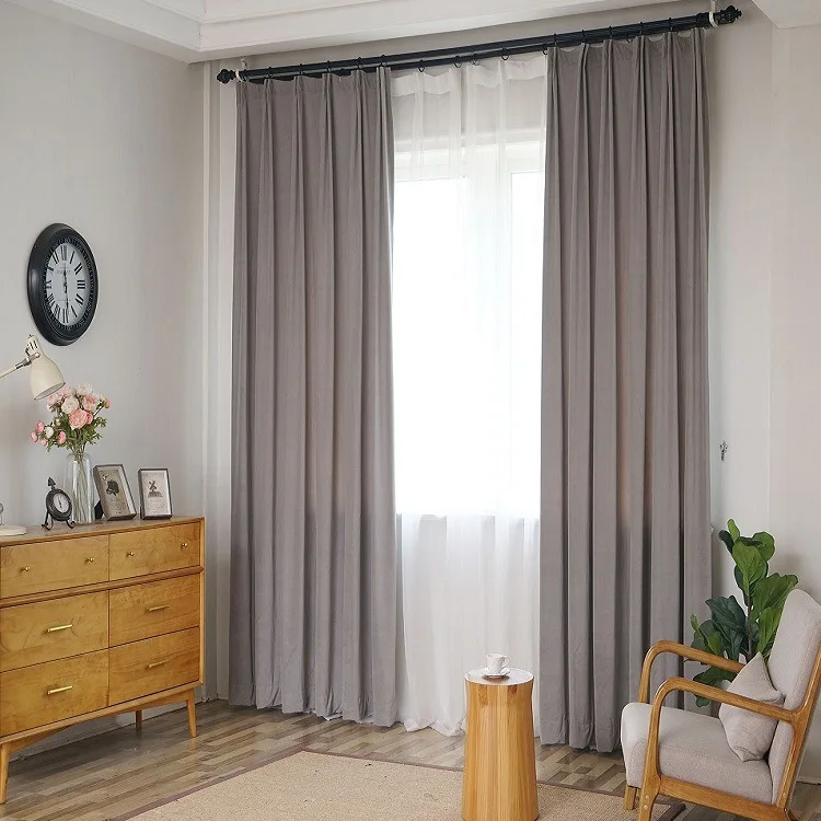 

Modern Minimalist Chinese Style Thickened Flannel Cotton Velvet High-precision Balcony Curtains for Living Room Dining Bedroom