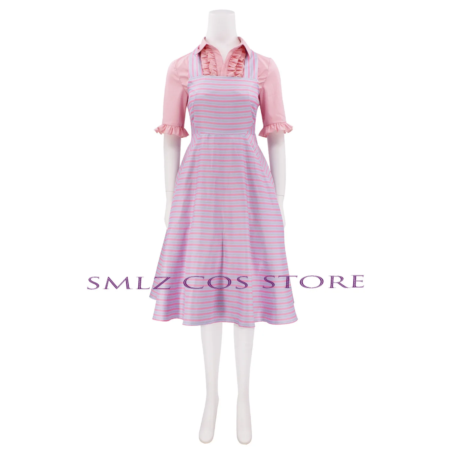 Женский костюм ведьмы для косплея Глинды платье в полоску топ на Хэллоуин