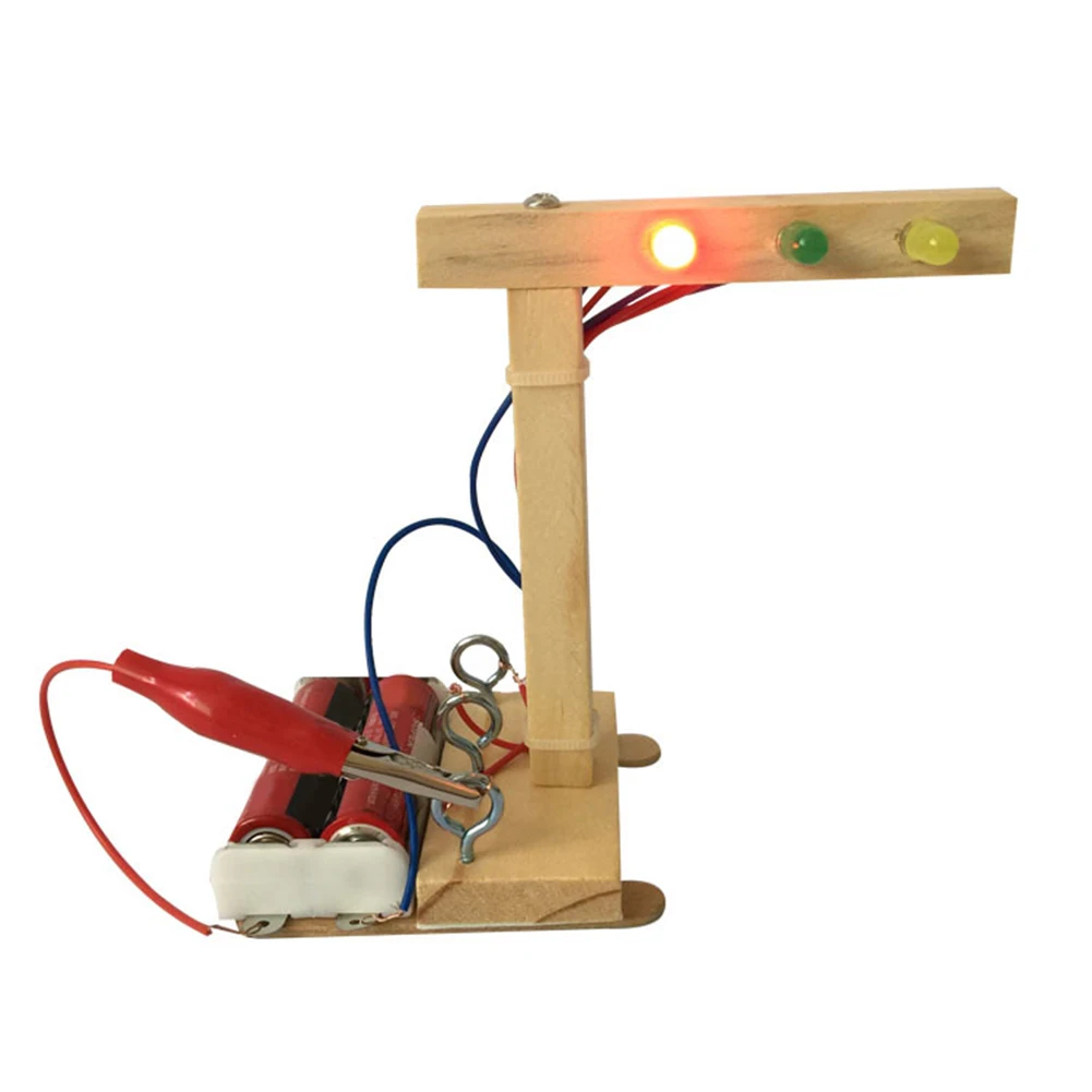 

1 Набор детских научных экспериментов для мальчиков, Деревянный Мини-Светофор, Детские домашние Обучающие игрушки, набор для детей, подарок