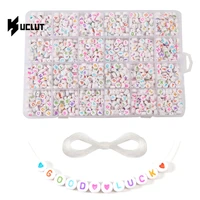 acrylic letter bead color beading set multi color diy bracelet necklace letter bead box