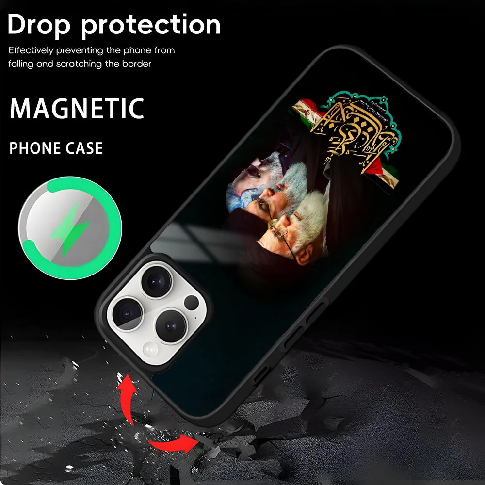 Ливанский чехол для телефона Hassan Nasrallah iPhone 16 15 14 13 12 11 Pro Max Plus мини-магнитный Magsafe с