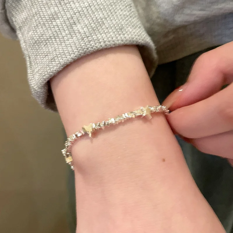 Серебряный браслет XINGX из сломанного серебра легкий роскошный изысканный