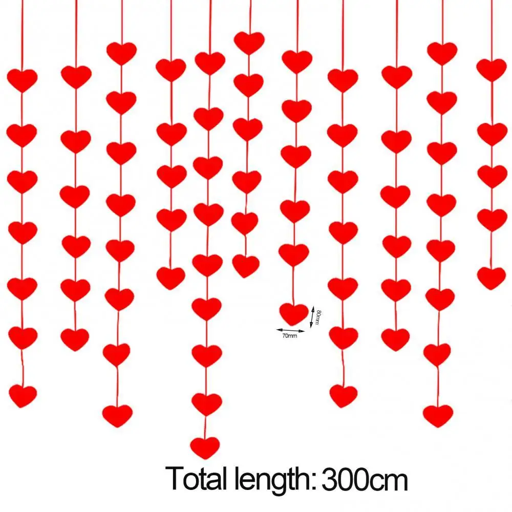 

1 Set Non-woven Hanging Love Heart Curtain Romantic Home Wedding Decoration