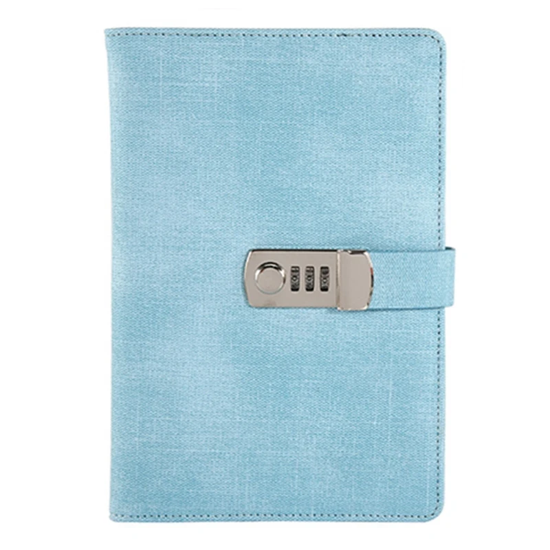 

Password Notebook Paper Lockable Portable Book PU Diary Lock Traveler Journal Weekly Planner School Stationery