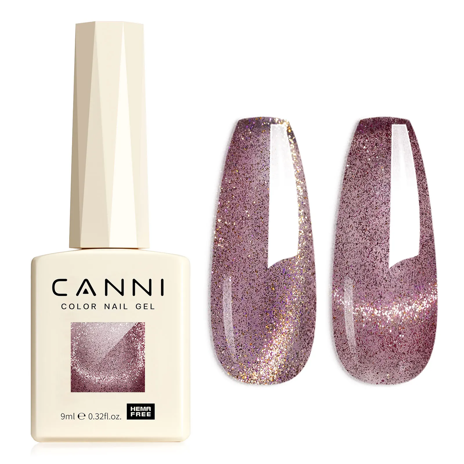 Фото CANNI 9 мл HEMA FREE Гель для ногтей с блестками Silver Cat Магнитный гель-лак для ногтей Galaxy Diamond Sparkle Мягкая текстура Пигмент для ногтей №2