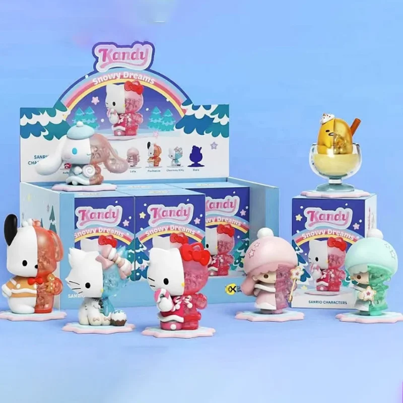 Sanrio Kawaii Hello Kitty Pachacco Candy Winter Snow Dream Series Blind Box Toy Model Decorating Piece Girl Gift