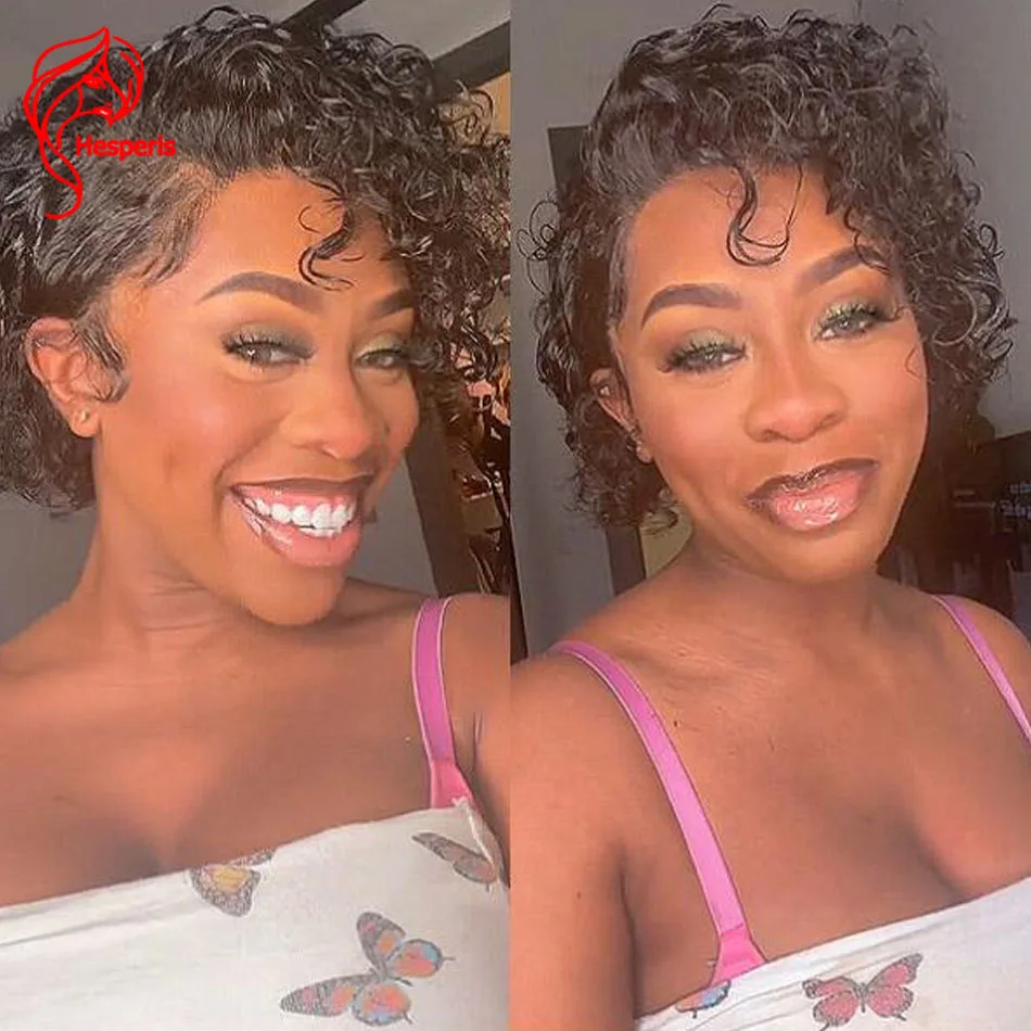 Hesperis Curly Bob Lace Front Wigs 13x6 Прозрачные парики из натуральных волос на кружеве