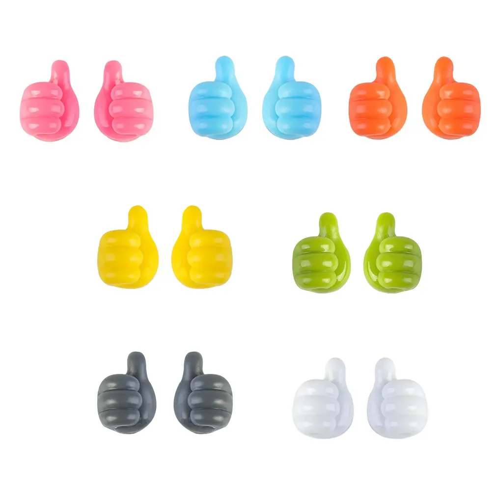 

12/14pcs Thumb Hooks Multifunctional Clip Holder Wire Organizer Wall Hooks Hanger Strong Kitchen Bathroom Walls Storage Holders