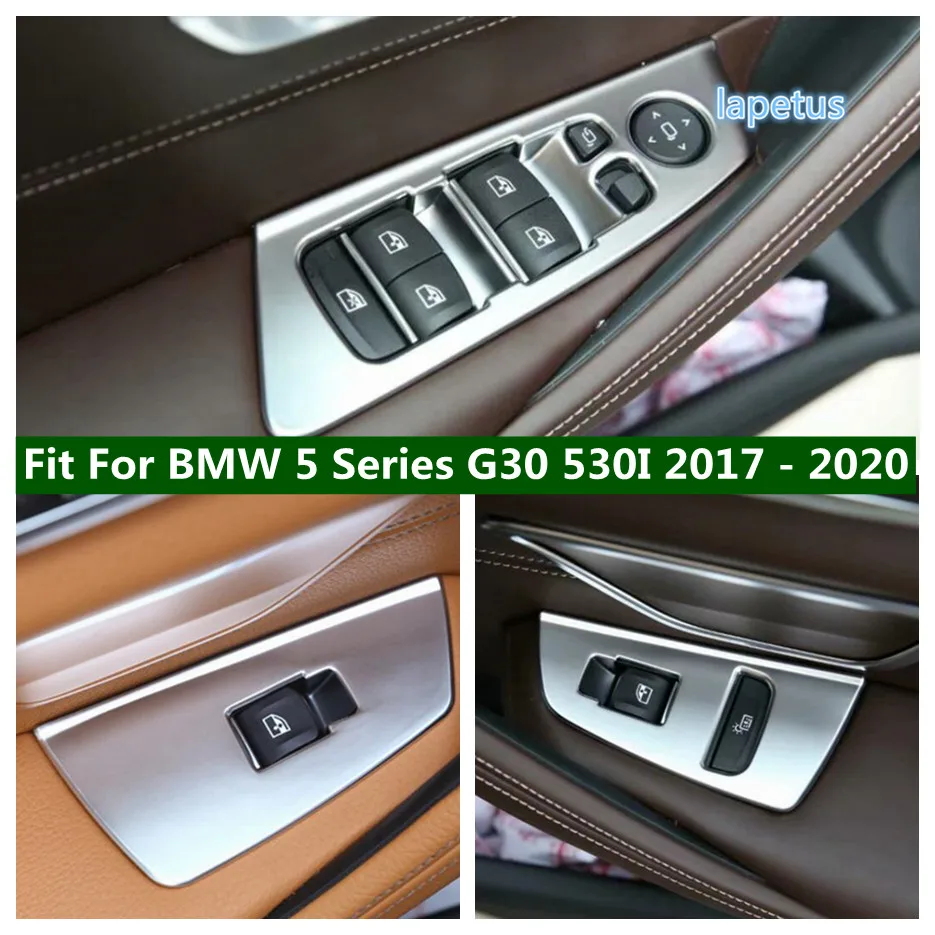 

Accessories Car Inner Door Handle Holder Window Lift Button Switch Decor Panel Cover Trim For BMW 5 Series G30 530I 2017 - 2020