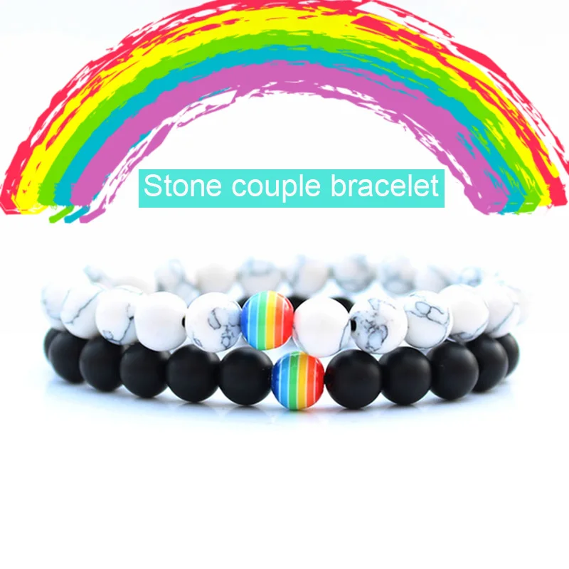 

Rainbow Couple Bracelet Men Bileklik Jewelry Bracelets For Women Erkek Bileklik Pulseras Mujer Pulseira Femme Masculina Armband