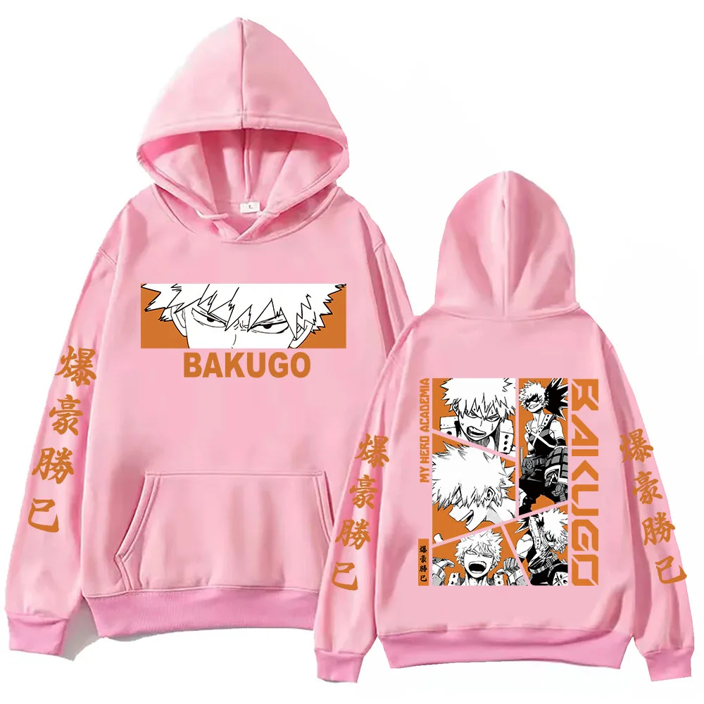 Фото Аниме My Hero Academia Bakugo Толстовка с капюшоном Harajuku Хип-хоп Пуловер Топы Подарок фанатам №5
