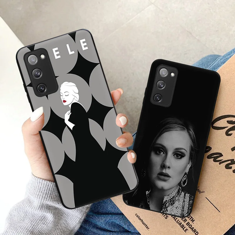 Матовый чехол для телефона Samsung S21 Plus S20 FE S10 Lite S9 Adele Черный Мягкий противоударный