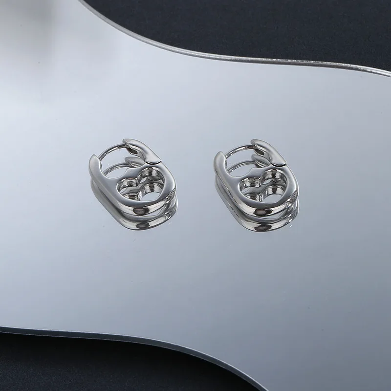 Серьги-гвоздики с двойным сердцем серебро пробы 1 шт. |