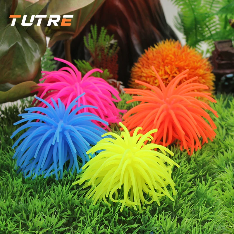 

Fish Tank Sea Urchin Ornament Luminous Imitated Sea Anemone Simulated Coral Furnishing Articles Water Plant Decoration Supplies