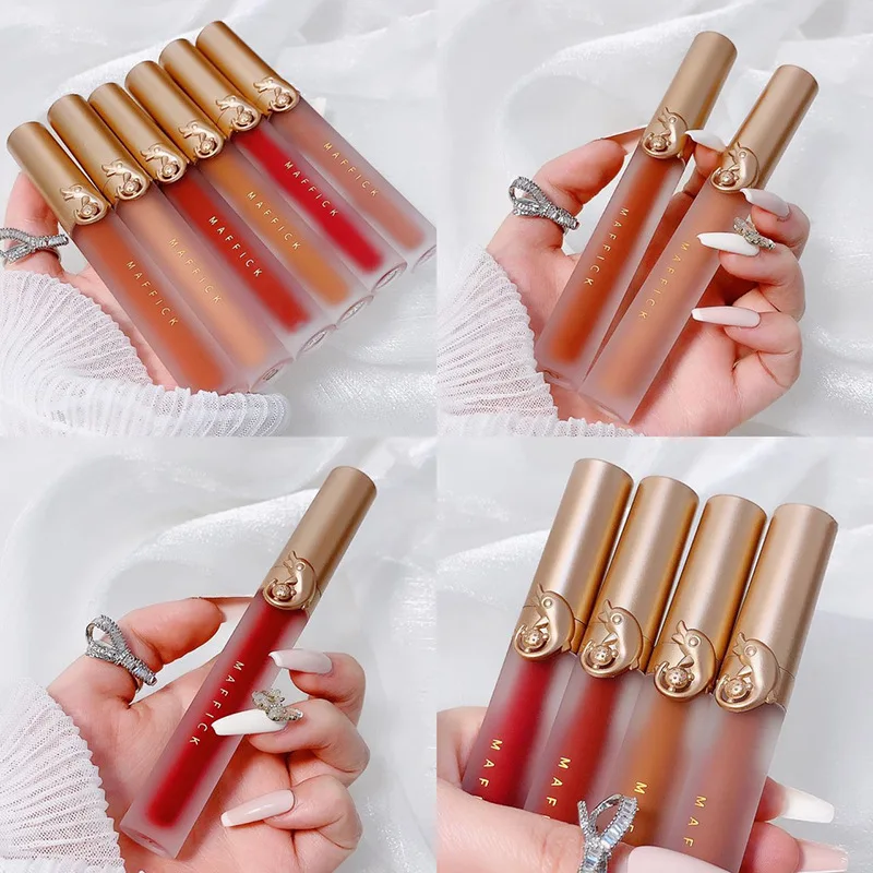 

MAFFICK Dolphin Lip Glaze Matte Matte Easy To Color Does Not Fade Non Stick Cup Lipstick Lip Gloss Magic Collection Lip Gloss