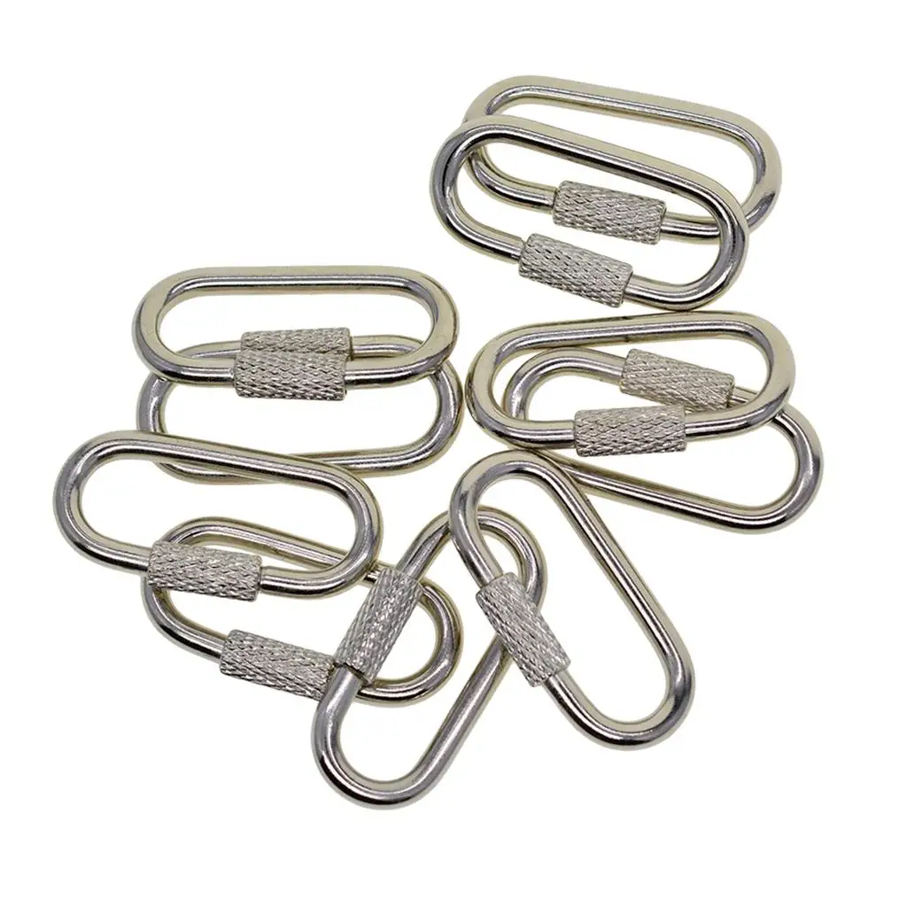 

10Pcs Mini Camping Link Carabiner D Type Hook, Outdoor Camp Spring Hook, Perfect