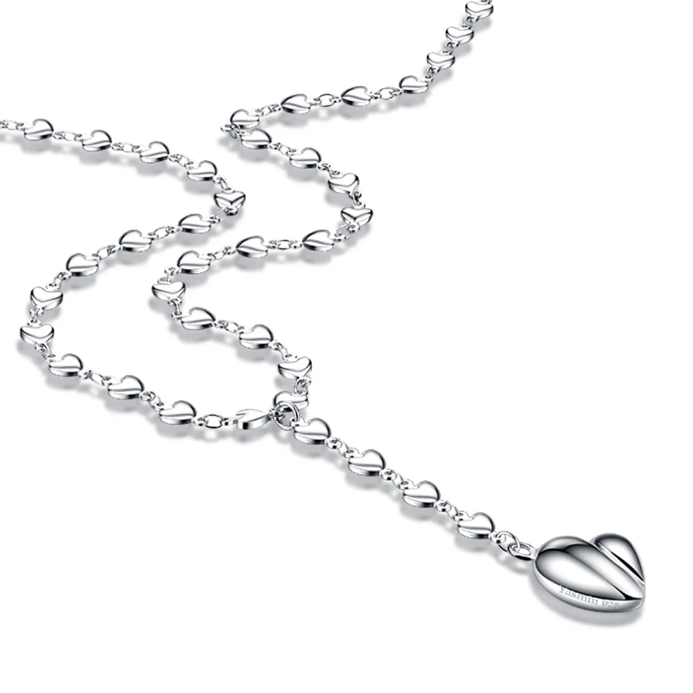 

Цепочка ziqiudieS925 из стерлингового серебра, высококлассное ожерелье с сердцем, цельное сердце, ключица, бриллиант, отправить любимой девушке, ювелирные изделия