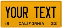 1932 california old vintage retro us usa license plate number plate embossed alu