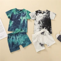 new summer toddler kids baby boys girls clothes tracksuit sets tie dye printed short sleeve tops shorts casual outfits